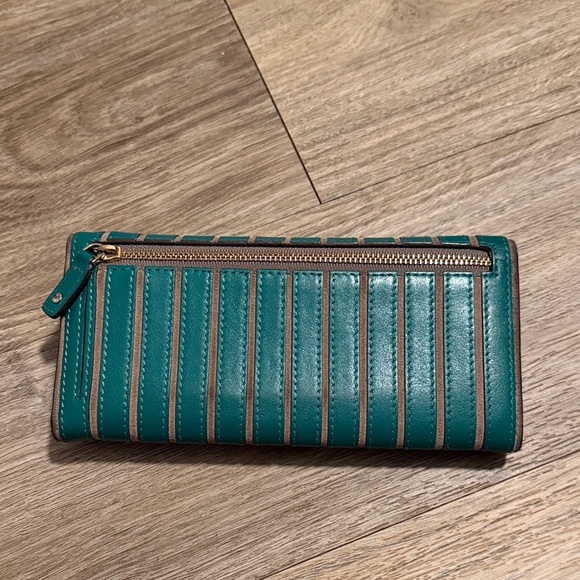 Anya Hindmarch Green and Tan Striped Wallet - Picture 3 of 9